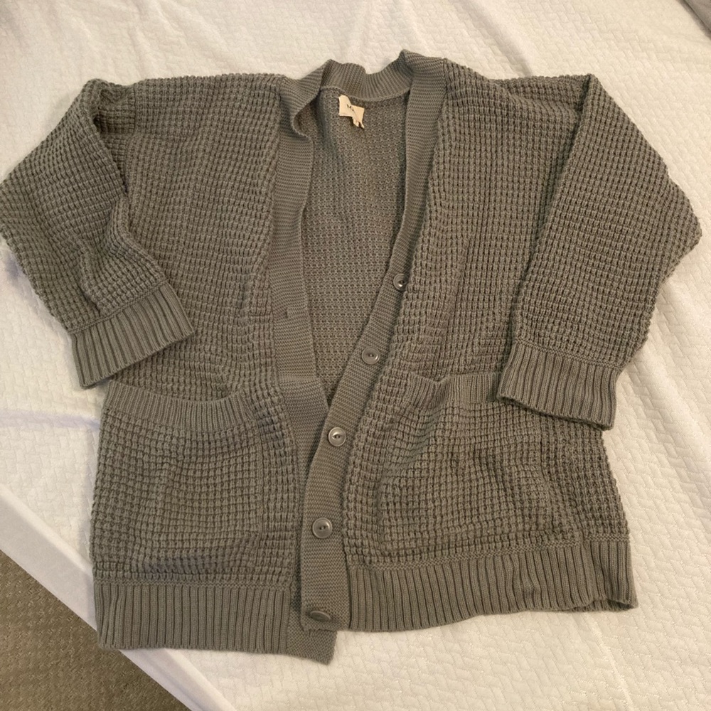 Mate The Label Merino Waffle Cardigan - Picture 2 of 6